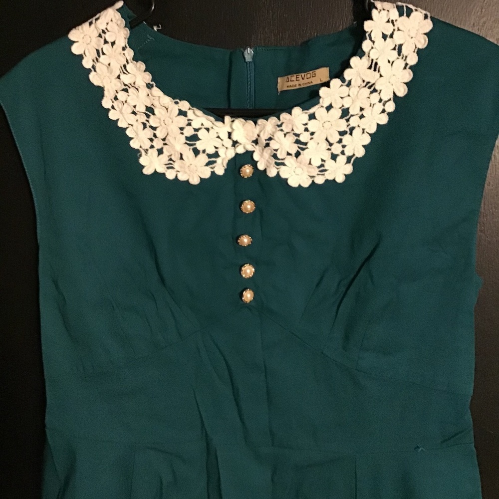 Acevos Green 50’s Style Dress